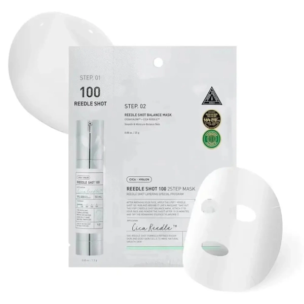 Masque visage coréen Mild Reedle Shot 2-Step Mask de VT Cosmetics, soin intense pour peau éclatante