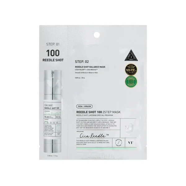 VT Reedle Shot 100 Masque Tissu, micro needling végétal anti-âge de la marque coréenne VT COSMETICS