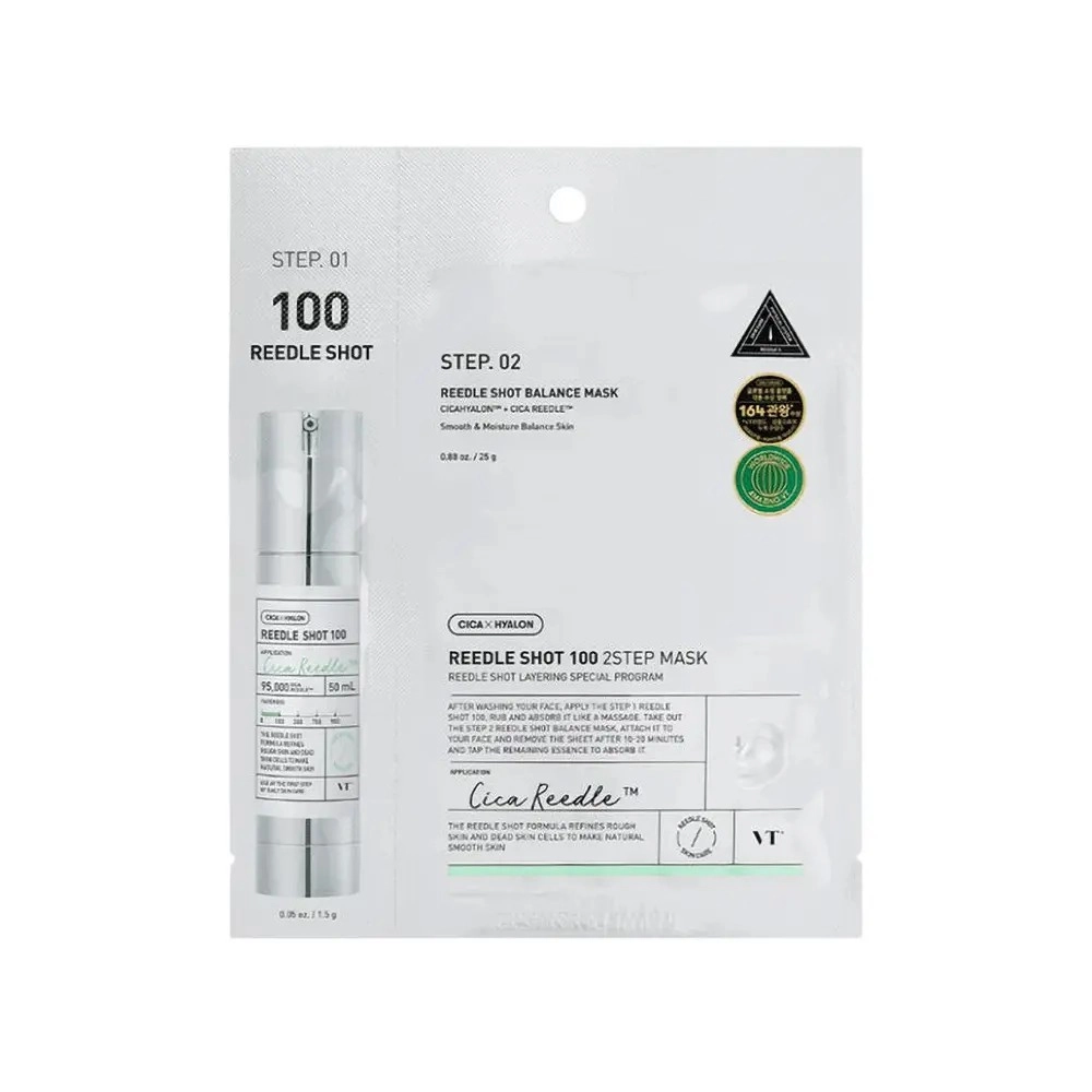 VT Reedle Shot 100 Masque Tissu, micro needling végétal anti-âge de la marque coréenne VT COSMETICS VT Reedle Shot 100 Masque Tissu, micro needling végétal anti-âge de la marque coréenne VT COSMETICS