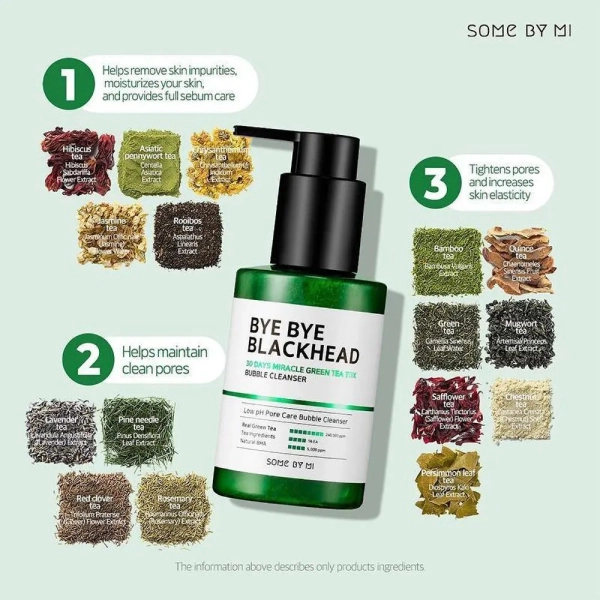 Nettoyant moussant coréen 30 Days Miracle Green Tea Tox Bubble purifiant au thé vert pour un teint frais et glowy