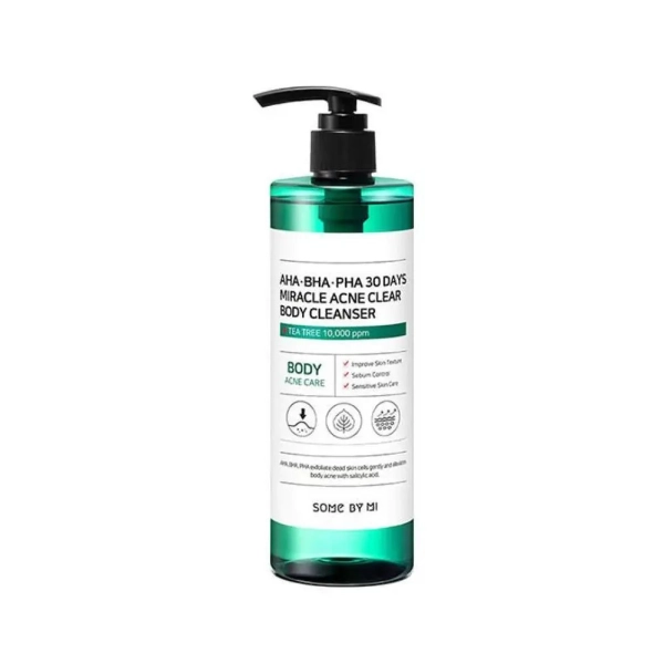 Nettoyant corps AHA-BHA-PHA 30 Days Miracle Acne Clear Body Cleanser contre l’acné pour une peau douce, purifiée et lisse