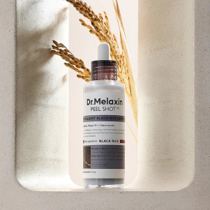 Peel Shot Exfoliating Black Rice Ampoule soin coréen de DR MELAXIN pour exfolier en douceur et illuminer le visage