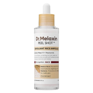 Peel Shot Exfoliating White Rice Ampoule DR MELAXIN, exfoliant chimique et mécanique coréen qui illumine le visage