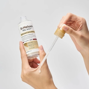 Peel Shot Exfoliating White Rice Ampoule DR MELAXIN, exfoliant chimique et mécanique coréen qui illumine le visage