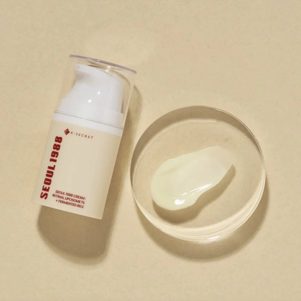 Seoul 1988 Cream Retinal Liposome 1% + Fermented Rice au rétinol encapsulé et riz fermenté pour raffermir et illuminer la peau