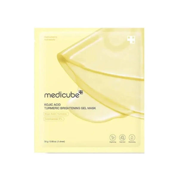 Masque éclat Kojic Acid Turmeric Brightening Gel Mask de Medicube, pour teint lumineux
