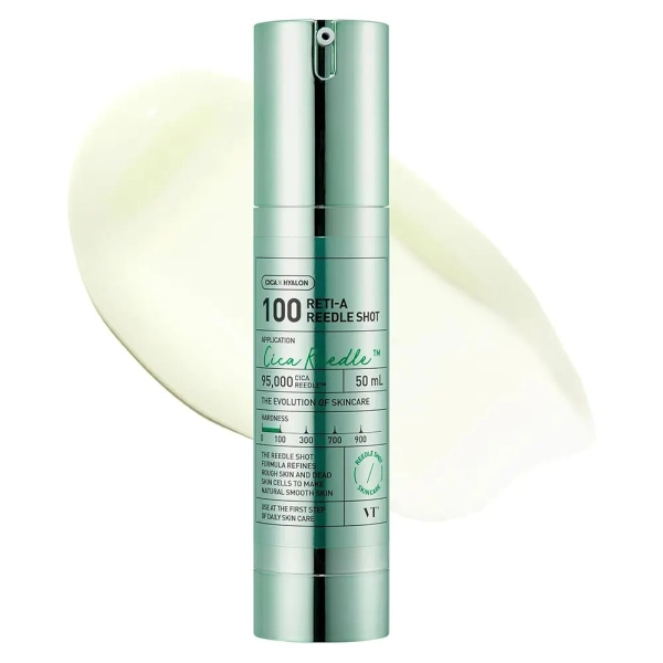 Sérum Reti-A Reedle Shot 100 de Medicube, soin coréen au rétinol et micro-aiguilles pour lisser rides et améliorer la texture.