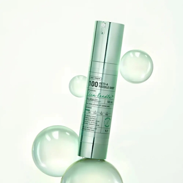 Sérum Reti-A Reedle Shot 100 de Medicube, soin coréen au rétinol et micro-aiguilles pour lisser rides et améliorer la texture.
