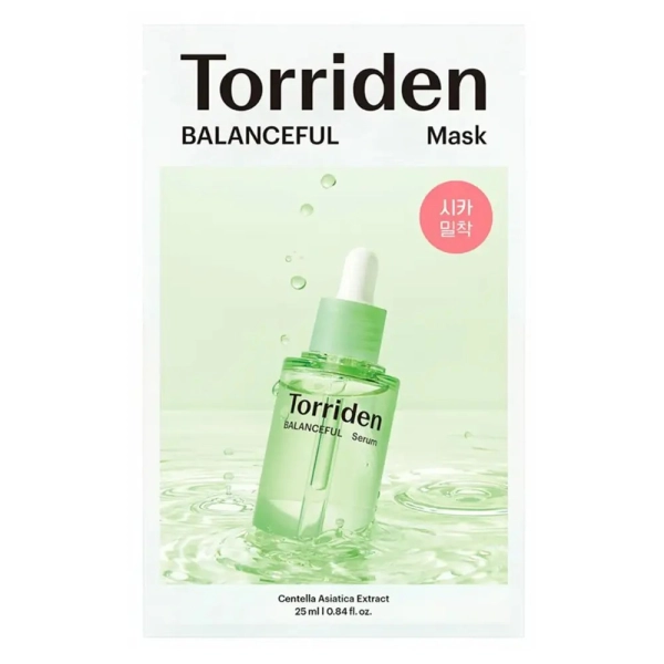 Masque hydratant Balanceful Mask de Torriden rééquilibre, hydrate et apaise la peau grâce à l’acide hyaluronique.