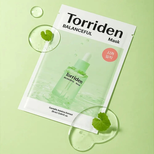 Masque hydratant Balanceful Mask de Torriden rééquilibre, hydrate et apaise la peau grâce à l’acide hyaluronique.