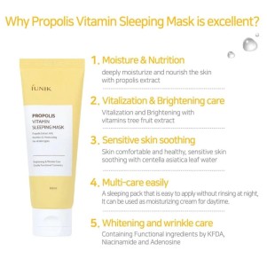 Cosmétiques coréens K BEAUTY COSMETICS  produit coréen Iunik Propolis vitamin sleeping mask