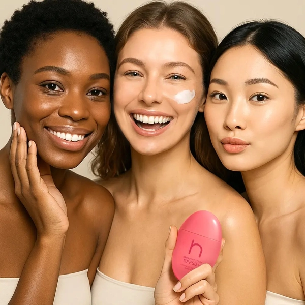 Crème solaire Dewy Vita Zero Spot Sunscreen SPF 50+ de Hamel, soin coréen éclat pour protéger et unifier la peau.