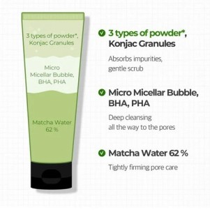 Cosmétiques coréens K BEAUTY COSMETICS  produit coréen Someb By Mi Super Matcha Pore Clean Cleansing Gel