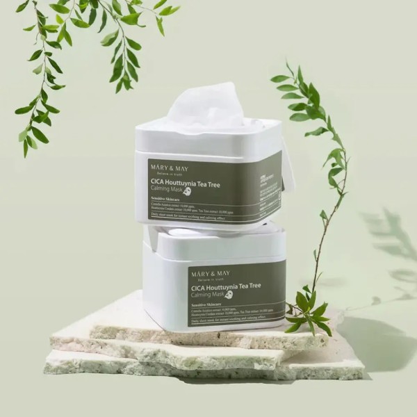 Boîte Masque tissu Cica houttuynia cordata tea tree calming mask