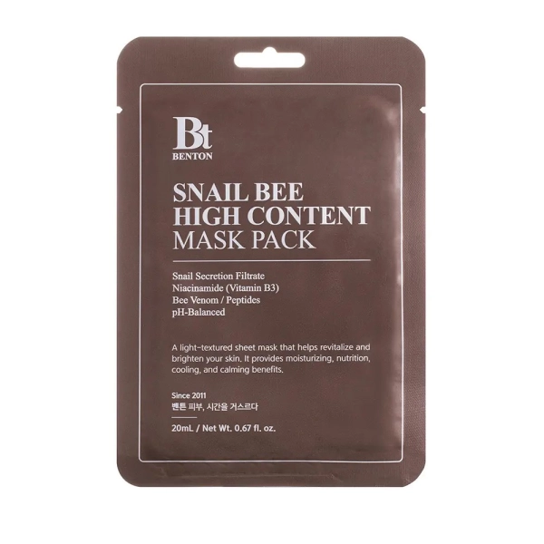 masque tissu benton Snail Bee Hight Content Mask