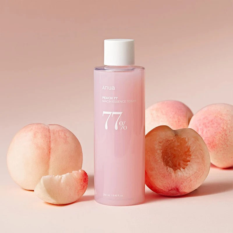 Toner ANUA Peach 77 Niacinamide Essence Lotion tonique  à la peche de la marque coréenne ANUA  cosmetique coréen soin du visage