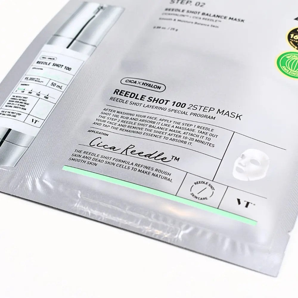 VT Reedle Shot 100 Masque Tissu, micro needling végétal anti-âge de la marque coréenne VT COSMETICS