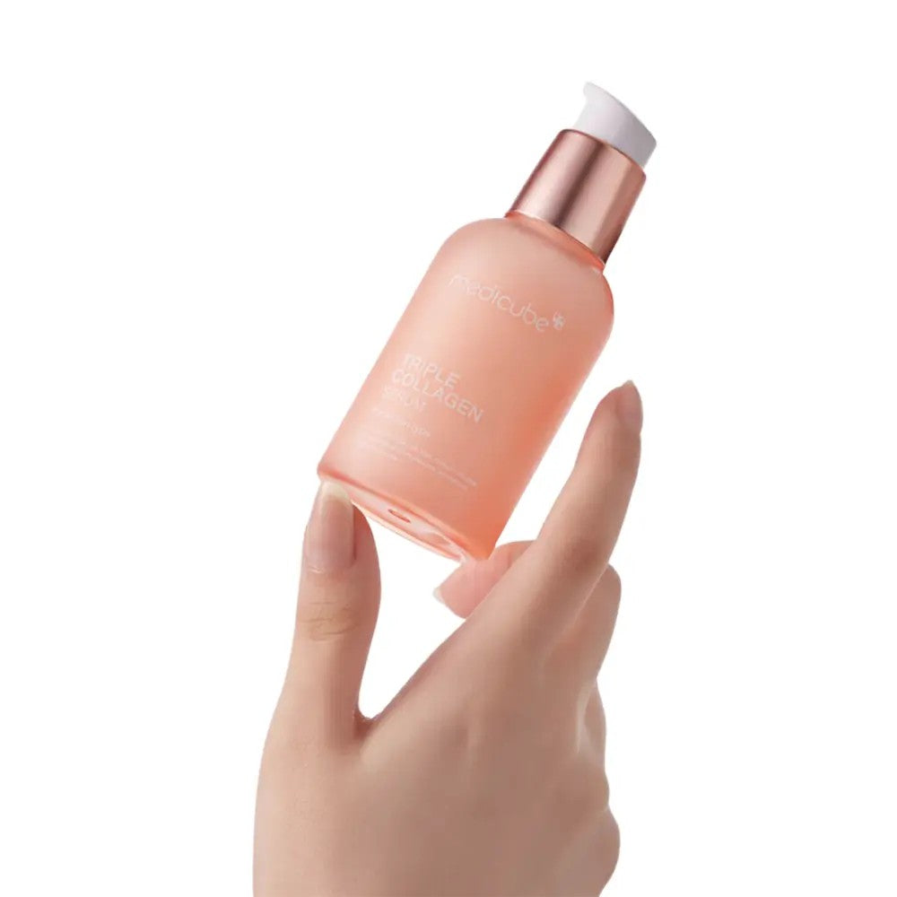 Sérum raffermissant au triple collagène pour une peau plus lisse et rebondie. Soins visage coréen de la marque MEDICUBE.
