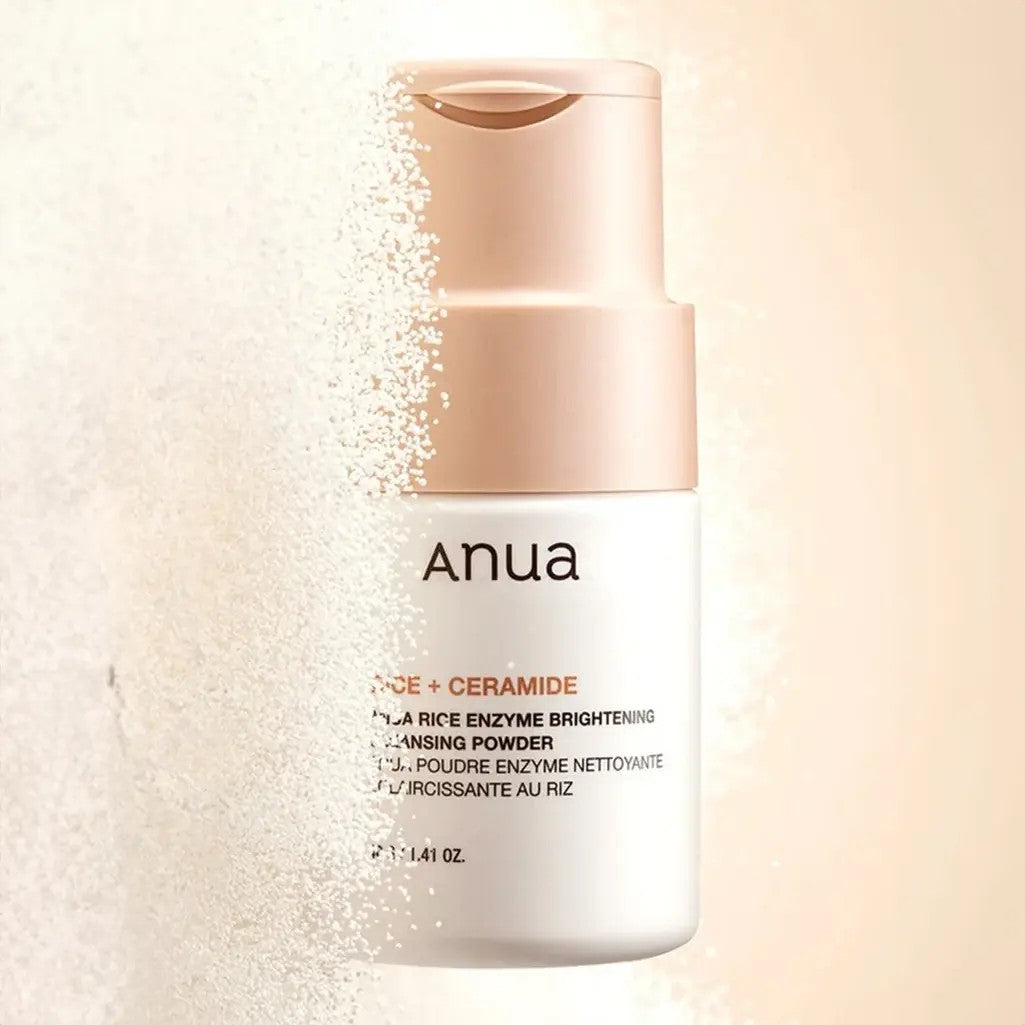 Rice Enzyme Brightening Cleansing Powder, poudre nettoyante exfoliante douce de la marque coréenne ANUA, soin du visage coréen