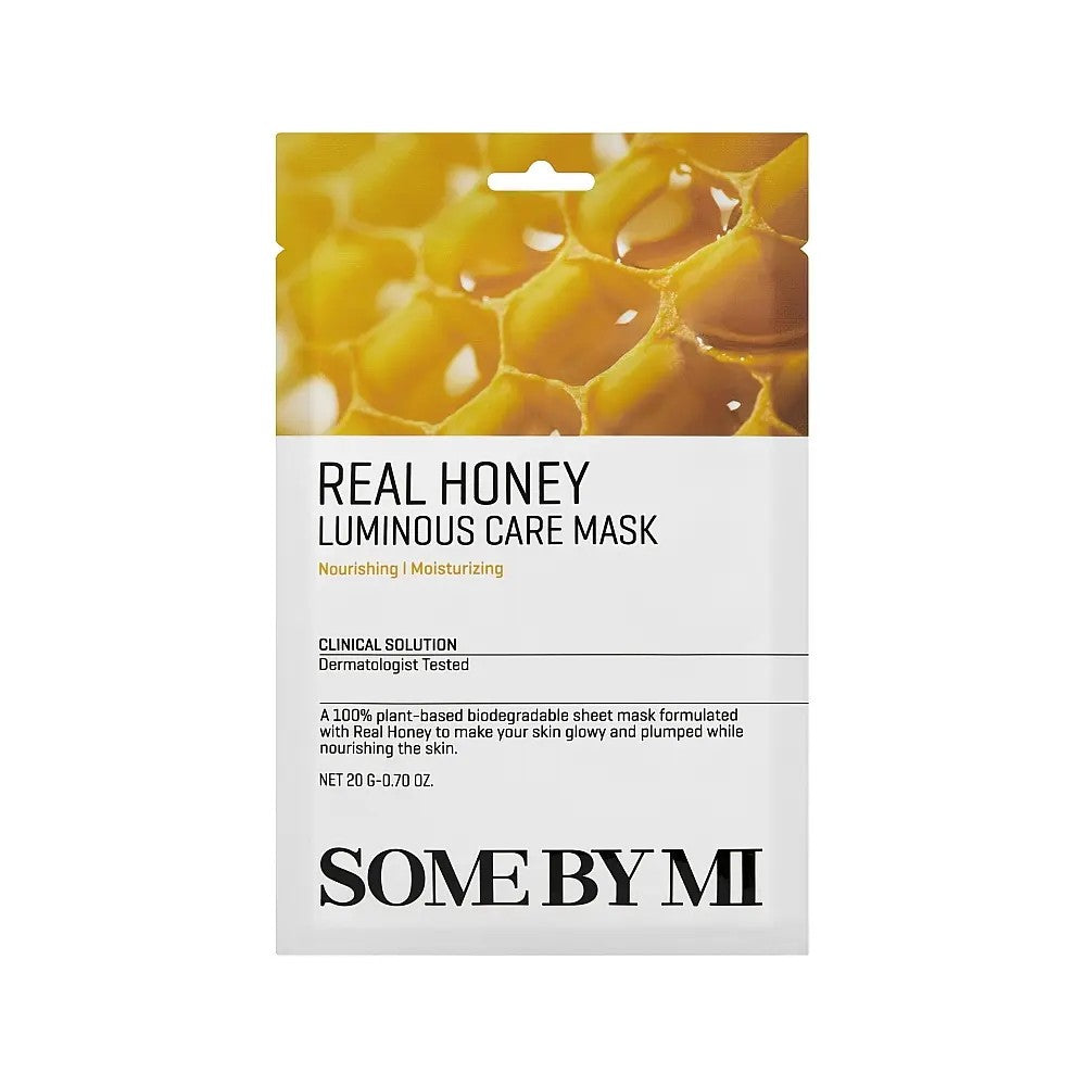 Real Honey Luminous Care Mask masque visage éclat au miel de la marque coréenne SOME BY MI, soin nourrissant et illuminant
