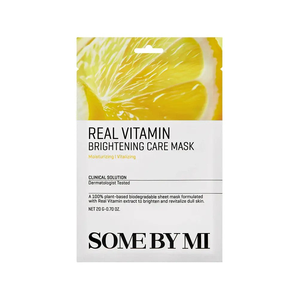 Real Vitamin Brightening Care Mask masque visage éclat aux vitamines de la marque coréenne SOME BY MI, soin du teint terne
