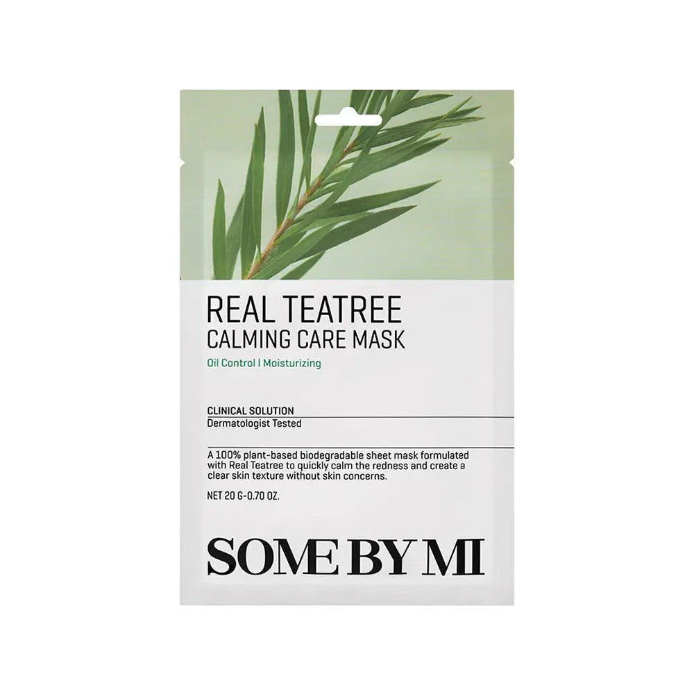 Real Tea Tree Calming Care Mask masque apaisant au tea tree de SOME BY MI, soin coréen pour peaux sensibles
