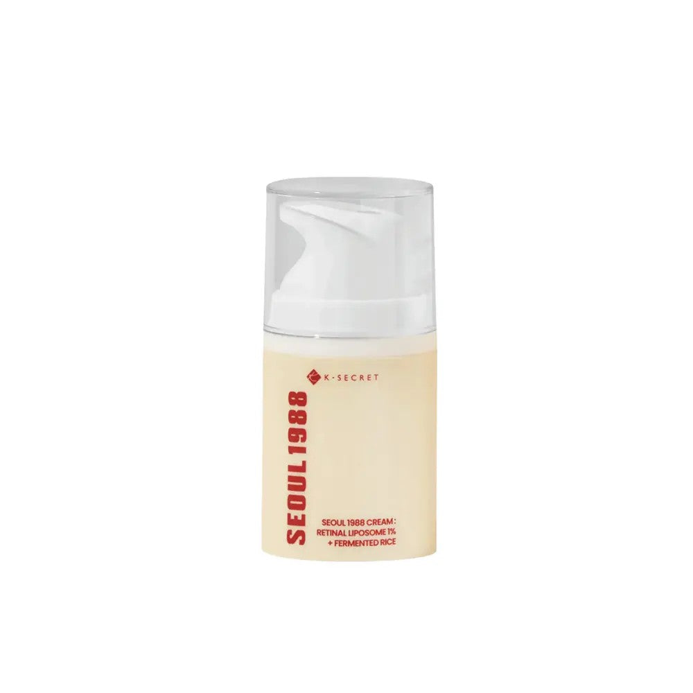 Seoul 1988 Cream Retinal Liposome 1% + Fermented Rice au rétinol encapsulé et riz fermenté pour raffermir et illuminer la peau