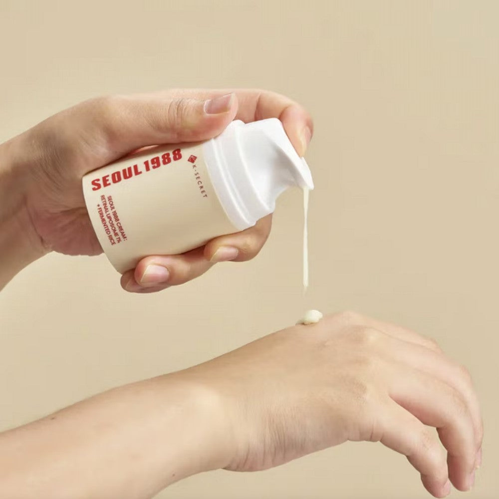 Seoul 1988 Cream Retinal Liposome 1% + Fermented Rice au rétinol encapsulé et riz fermenté pour raffermir et illuminer la peau