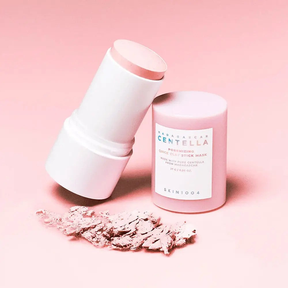 Masque Poremizing Quick Clay Stick Mask de SOME BY MI, stick coréen à l’argile rose pour purifier et resserrer les pores.