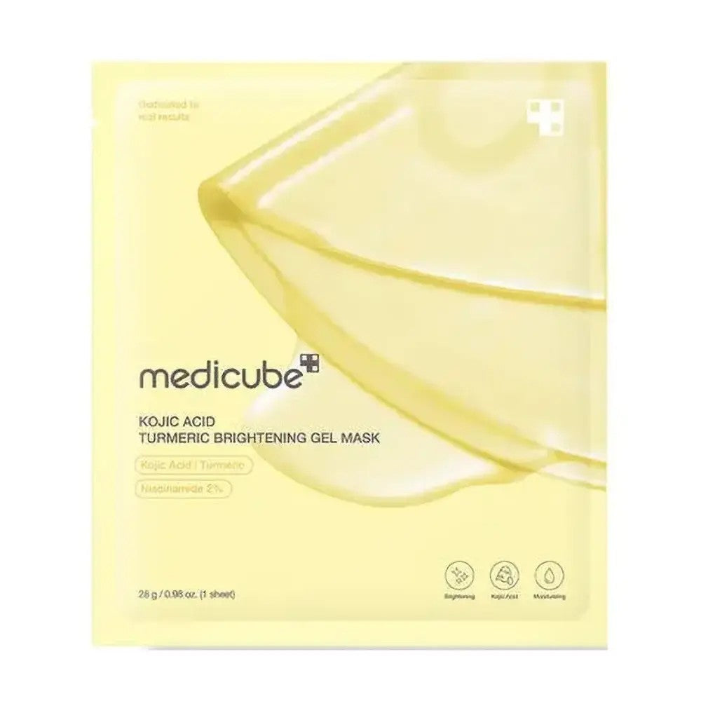 Masque éclat Kojic Acid Turmeric Brightening Gel Mask de Medicube, pour teint lumineux