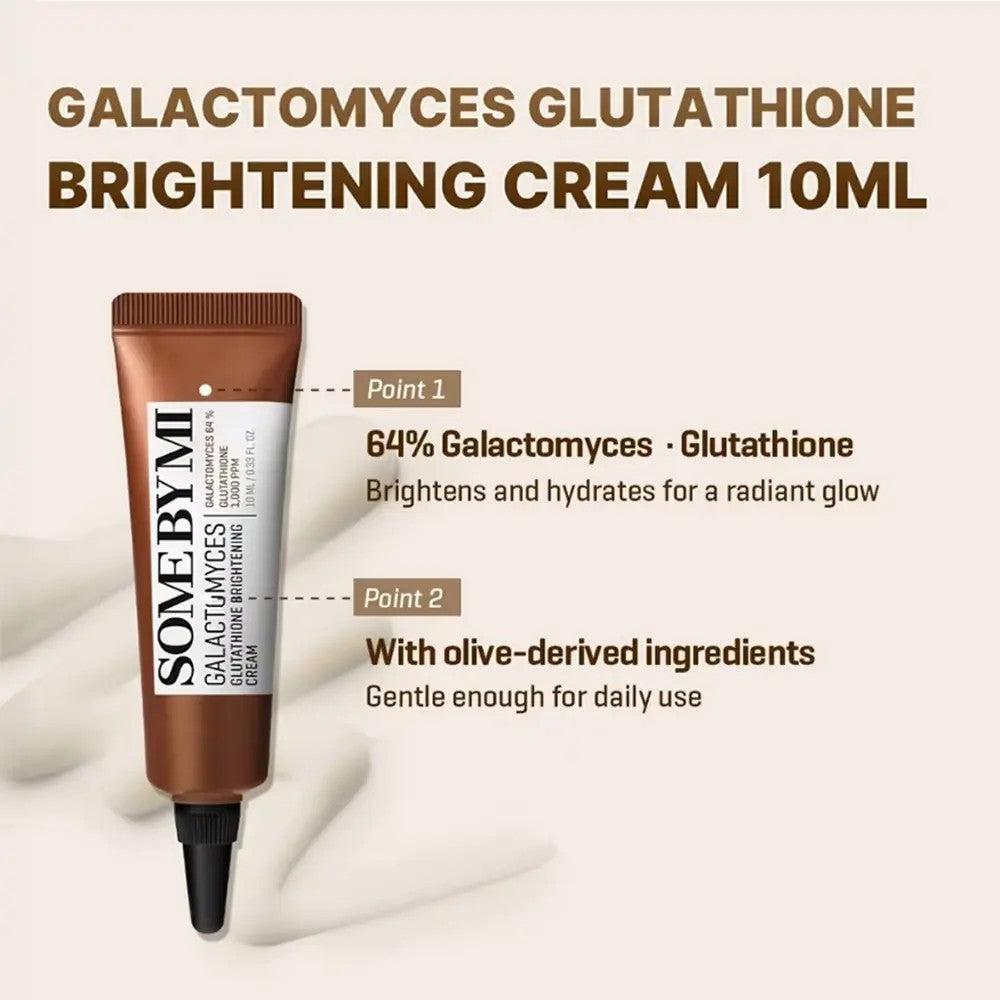 Crème éclat Galactomyces Glutathione Brightening Cream de Some By Mi illumine le teint et unifie la peau grâce au glutathion.