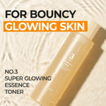 Tonique Toner 3 Super Glowing Essence de Numbuzin, soin coréen éclat pour lisser et illuminer la peau.