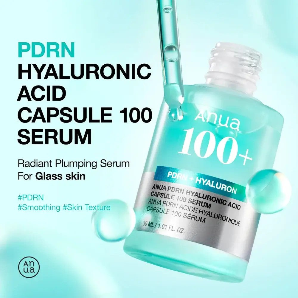 Sérum PDRN Hyaluronic Acid Capsule Anua, soin hydratant et repulpant au PDRN et acide hyaluronique, cosmétique coréen