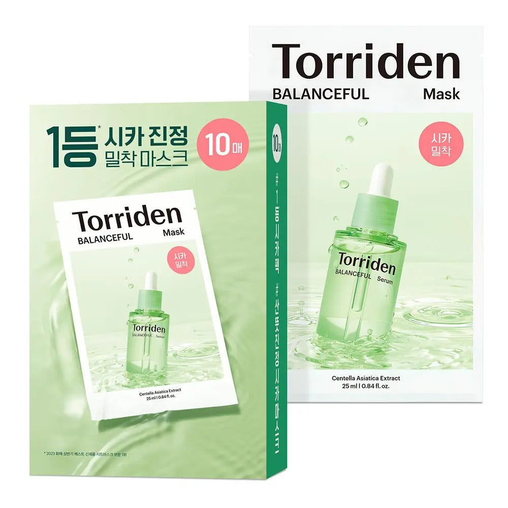 Masque hydratant Balanceful Mask de Torriden rééquilibre, hydrate et apaise la peau grâce à l’acide hyaluronique.