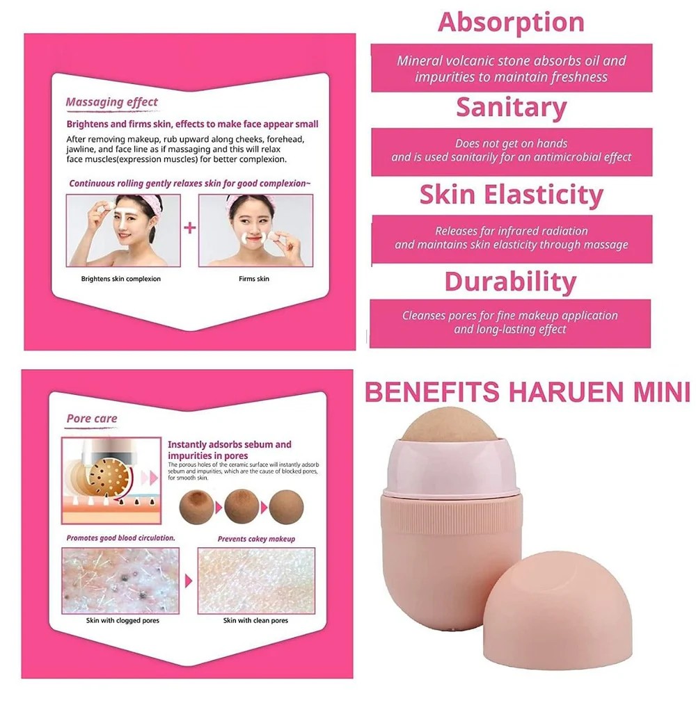 K BEAUTY COSMETICS Cosmétiques coréens  Haruen Oil Monster  rolls pierre volcanique soins du visage layering coréen