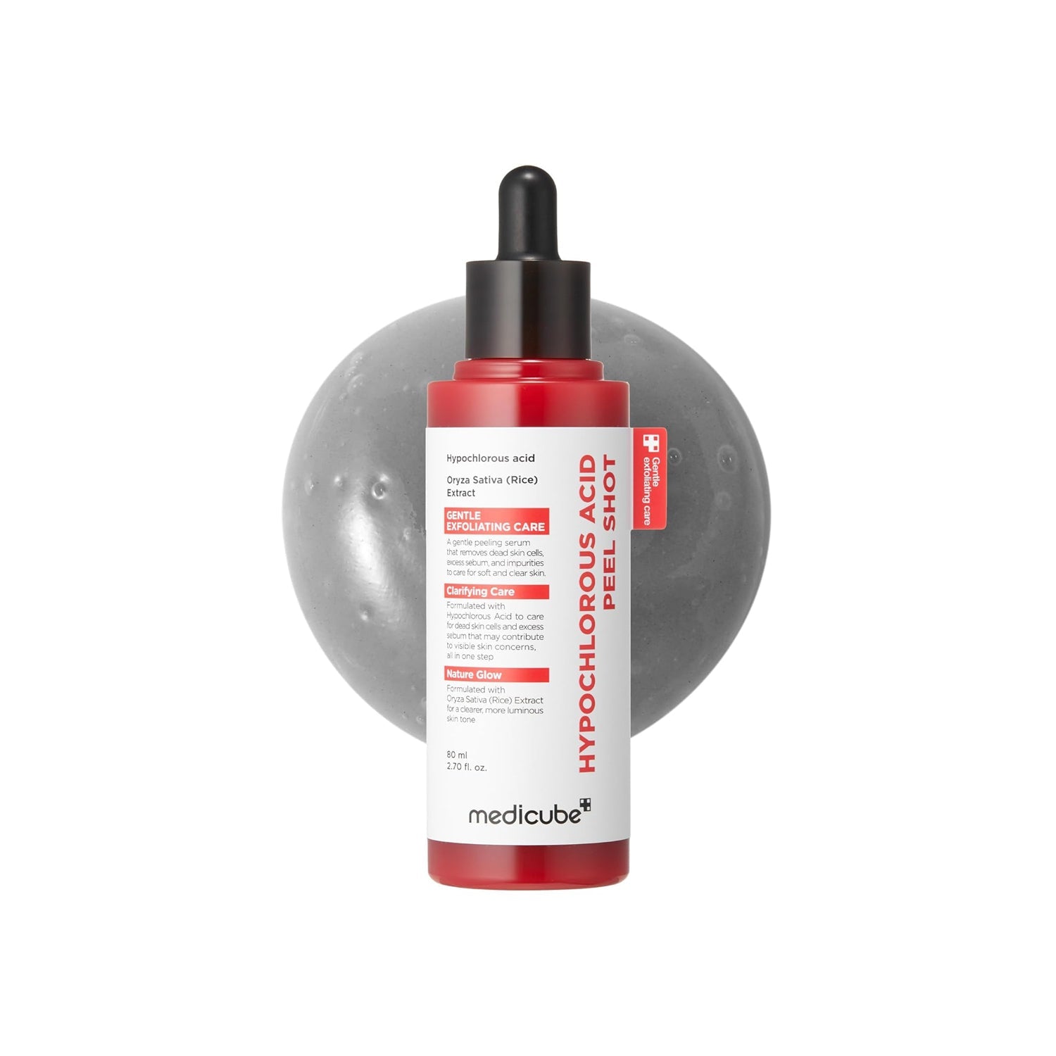 Medicube Hypochlorous Acid Rice Peel Shot 80ml, gommage exfoliant visage, soin coréen K Beauty Cosmetics