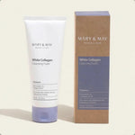 Nettoyant White Collagen Cleansing Foam de Mary & May, mousse coréenne au collagène pour nettoyer et lisser la peau.