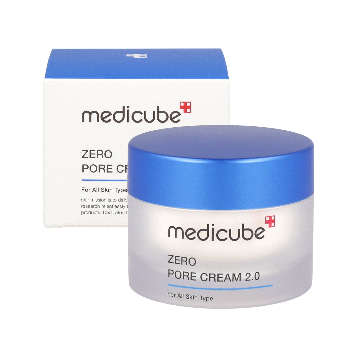 Medicube Zero Pore Cream 2.0 50ml, packshot avec boîte, soin coréen K Beauty Cosmetics