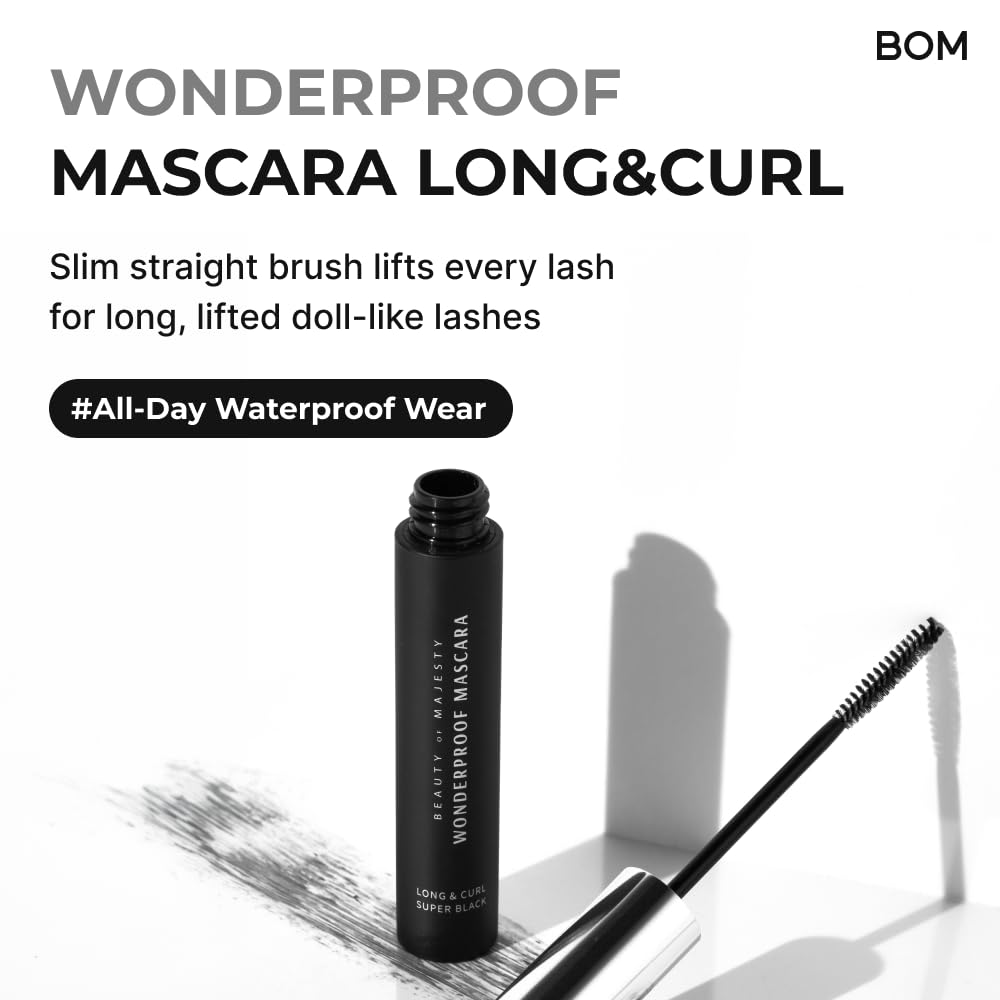 Beauty of Majesty Wonderproof Mascara Long & Curl Super Black, mascara, soin coréen K Beauty Cosmetics