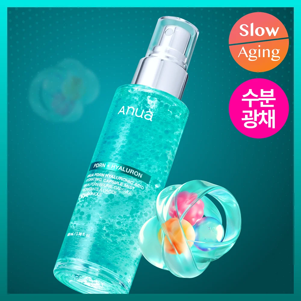 Anua PDRN Hyaluronic Acid Hydrating Capsule Mist 100ml, PDRN 2000 ppm, soin coréen K Beauty Cosmetics
