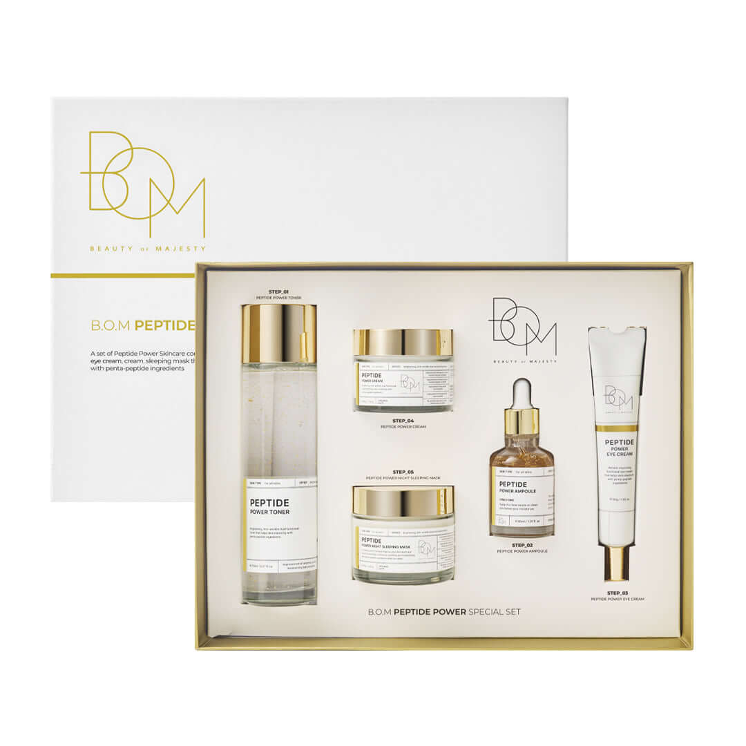 Beauty of Majesty Peptide Power Special Set 5 produits, coffret anti-âge coréen complet K Beauty Cosmetics