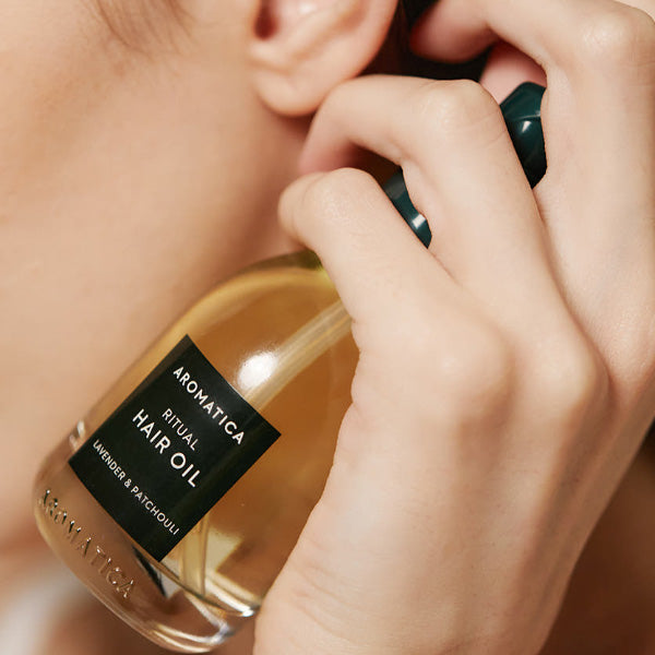 Aromatica Ritual Hair Oil Lavender & Patchouli, flacon 50ml, soin capillaire coréen K Beauty Cosmetics