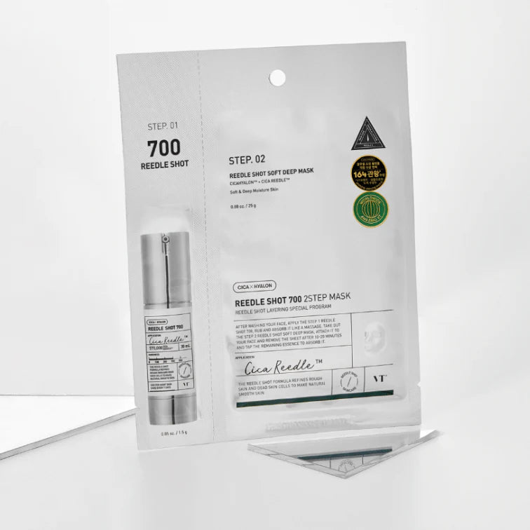 Masque en deux étapes Mild Needle Shot 700 – Exfoliation et régénération intense avec micro-aiguilles végétales