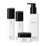 Pack REPOVE Essentials : 6G AB Solution (Solution A et Solution B), R.E.P Cream et Whole Body Wash Essence sur fond blanc