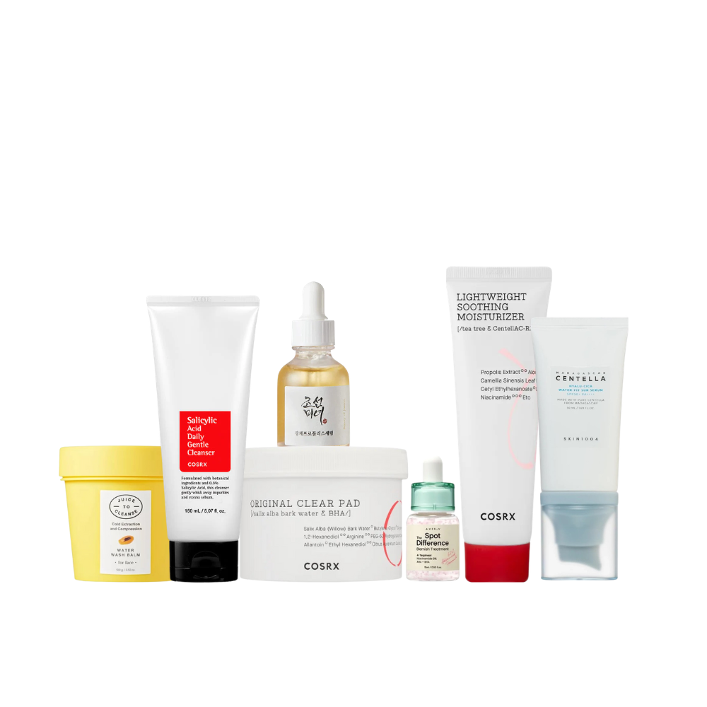 Une routine légère et équilibrée qui aide à purifier la peau, réduire les imperfections et restaurer l’éclat naturel.