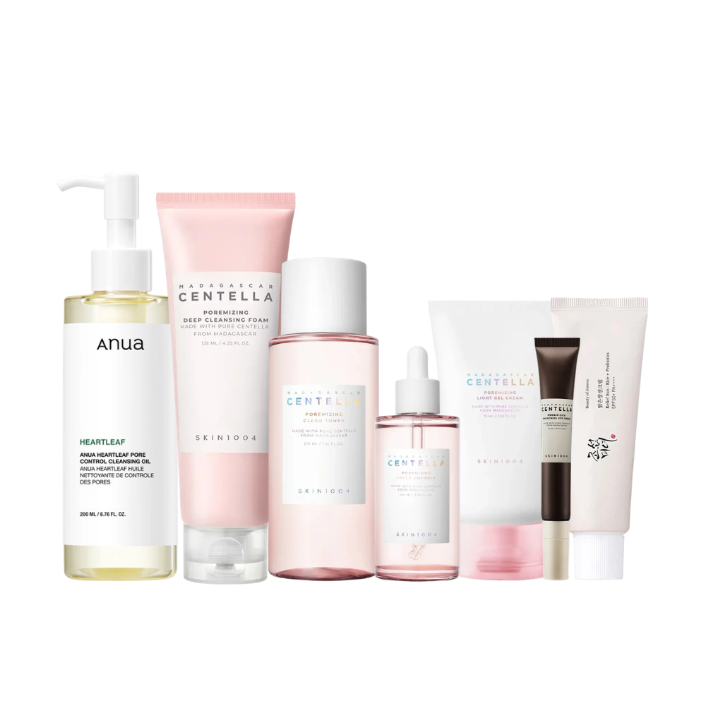 Routine visage purifiante en cosmétique coréen au Matcha et à l’eau d’écorce de saule blanc. Idéale pour réguler l’excès de sébum, resserrer les pores dilatés et lisser la peau dans une skincare routine coréenne complète et équilibrante.




