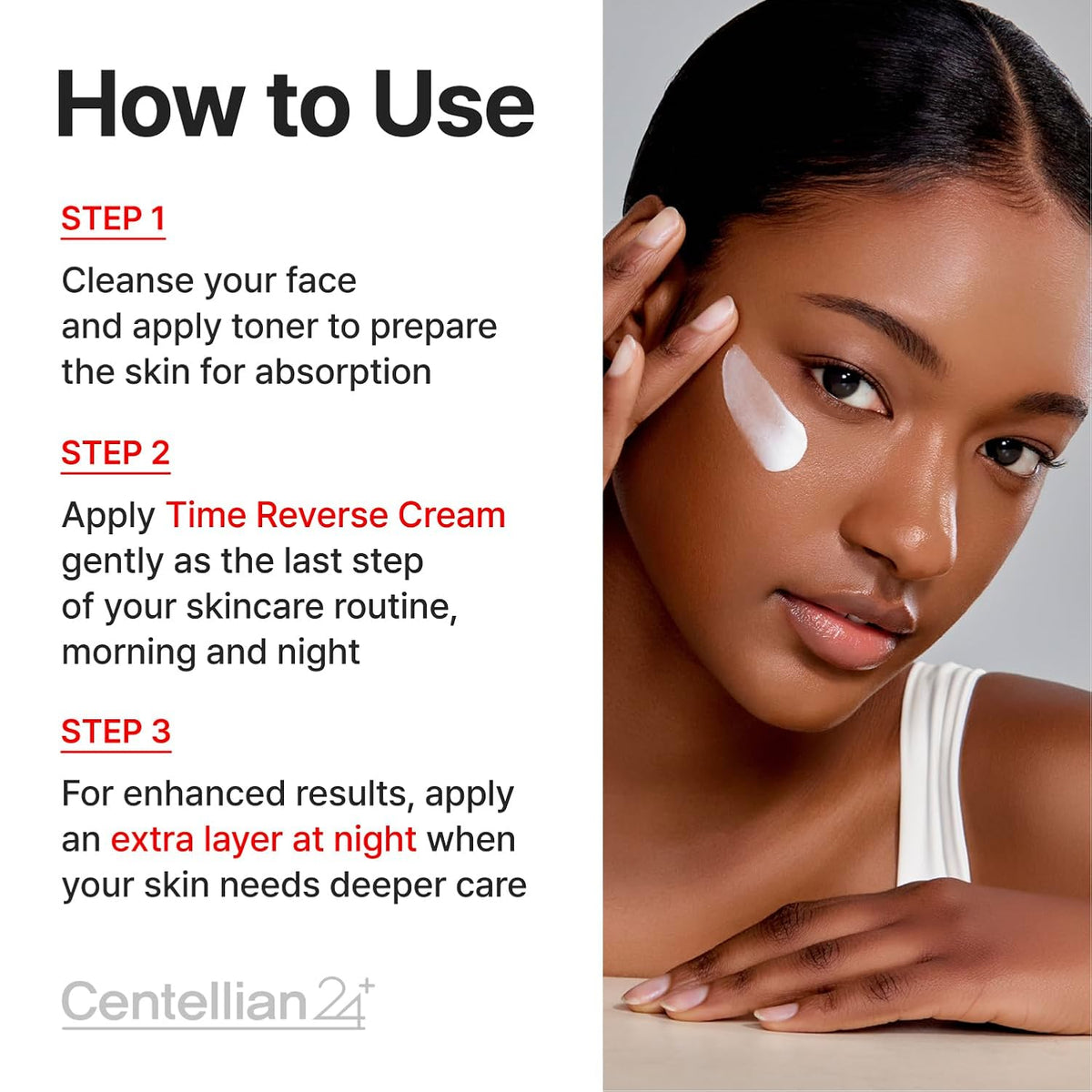 Mode d'emploi de la crème Madeca Cream Time Reverse