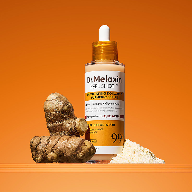 Dr. Melaxin Peel Shot Kojic Acid Turmeric Serum, en situation, soin coréen K Beauty Cosmetics