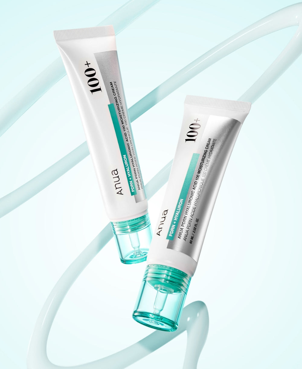 Anua PDRN Hyaluronic Acid 100 Moisture Cream 60ml, deux tubes, soin coréen K Beauty Cosmetics